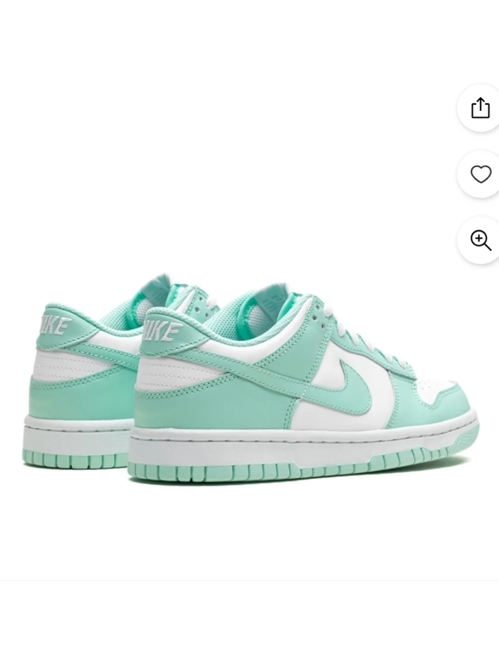Nike Dunk Low White Mint Green Size 6Y Women’s Size 7.5 Sneakers School Casual
